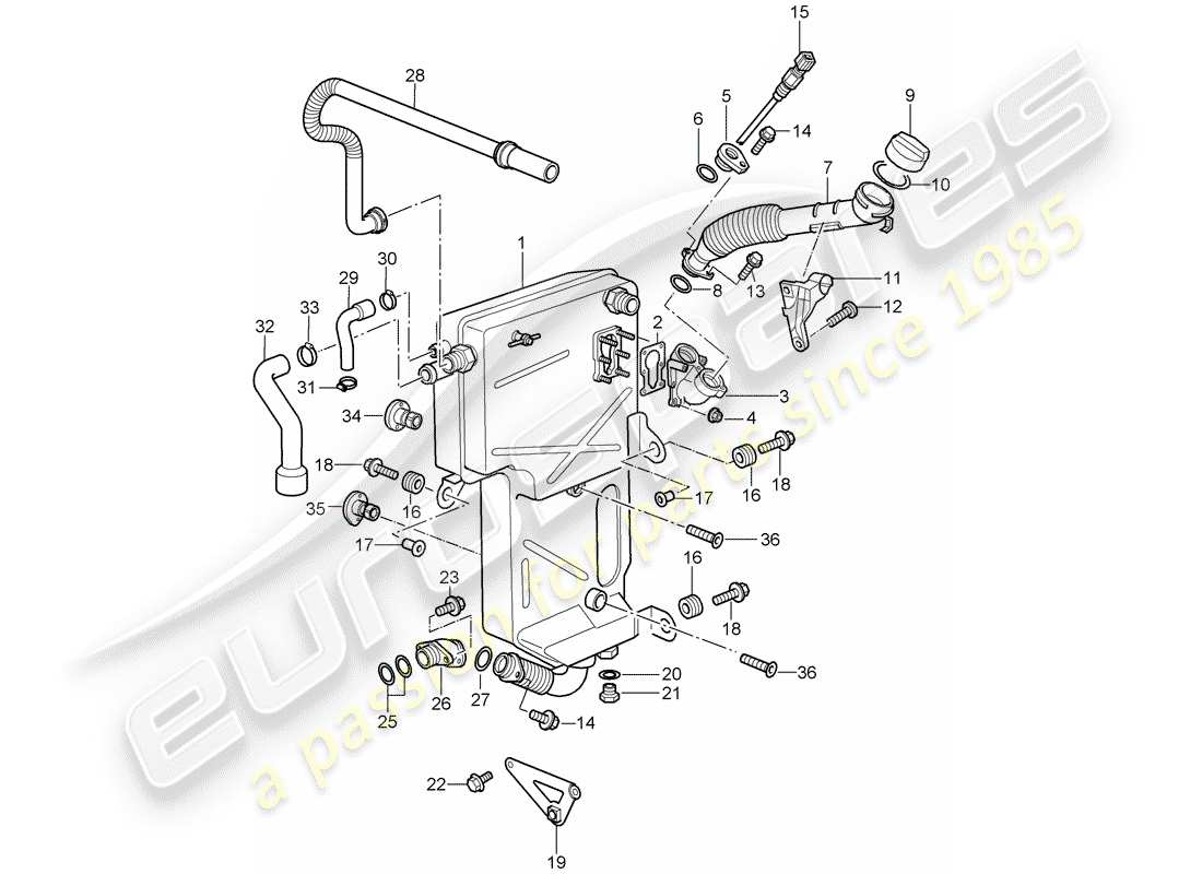 porsche 2008 (997-1 turbo / gt2) engine lubrication part diagram