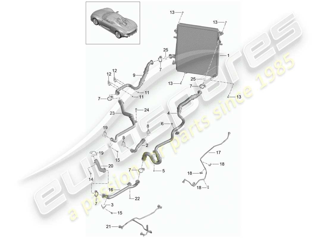 porsche 2015 (918 spyder) engine lubrication part diagram