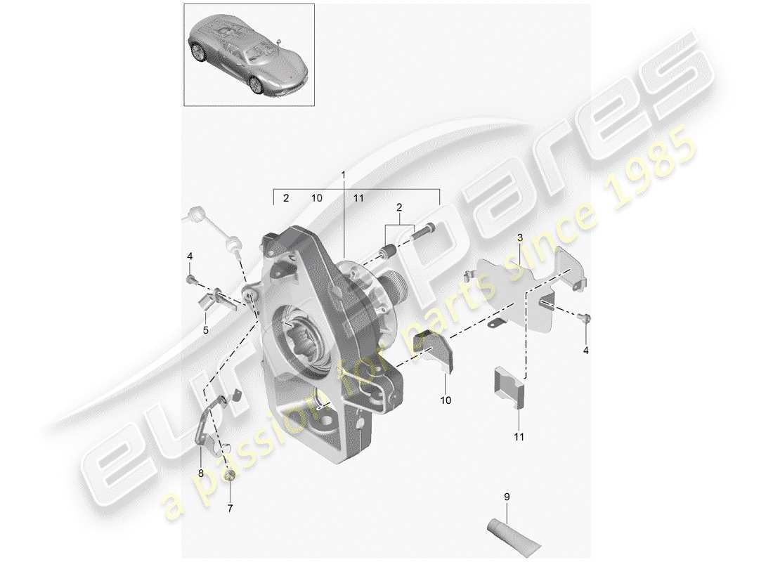 porsche 2015 (918 spyder) wheel carrier part diagram