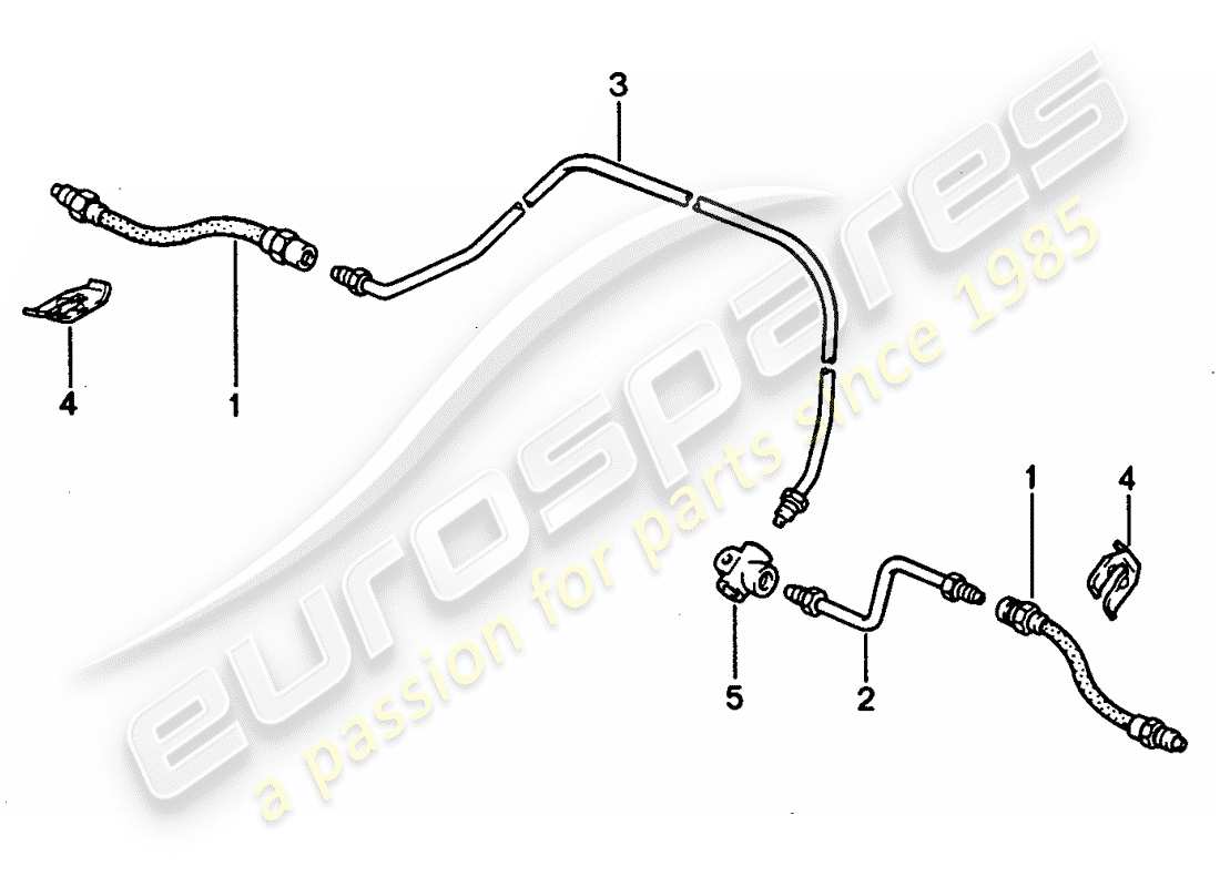porsche 1992 (928) brake lines part diagram