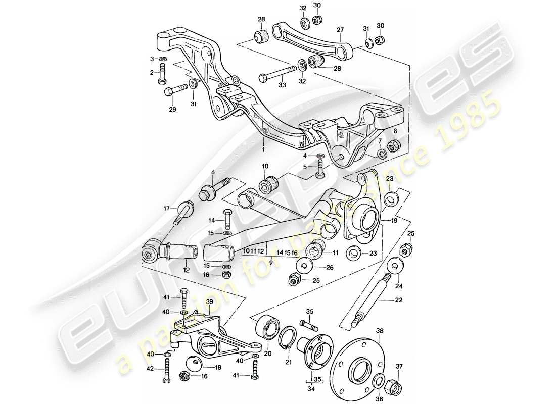 porsche 1984 (928) rear axle part diagram