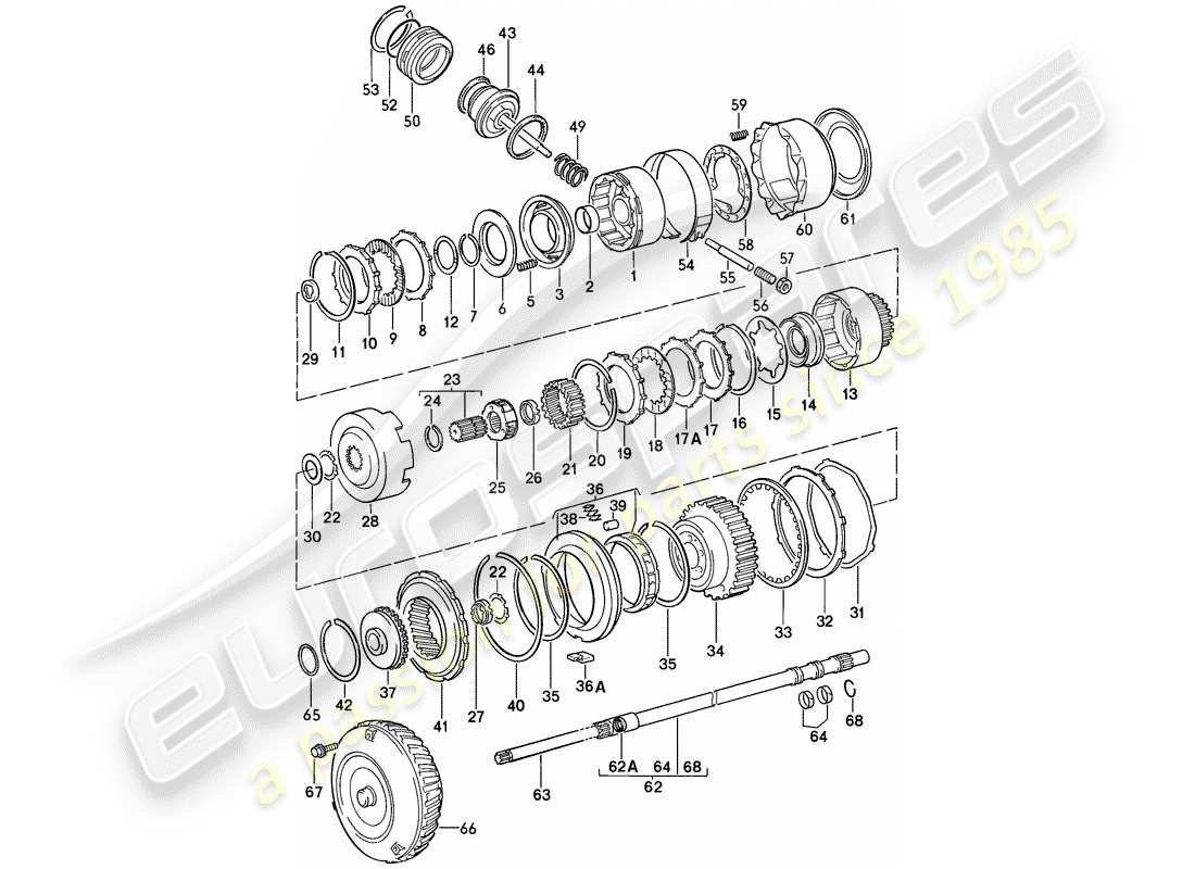 porsche 1988 (944) transmission control - automatic transmission parts diagram