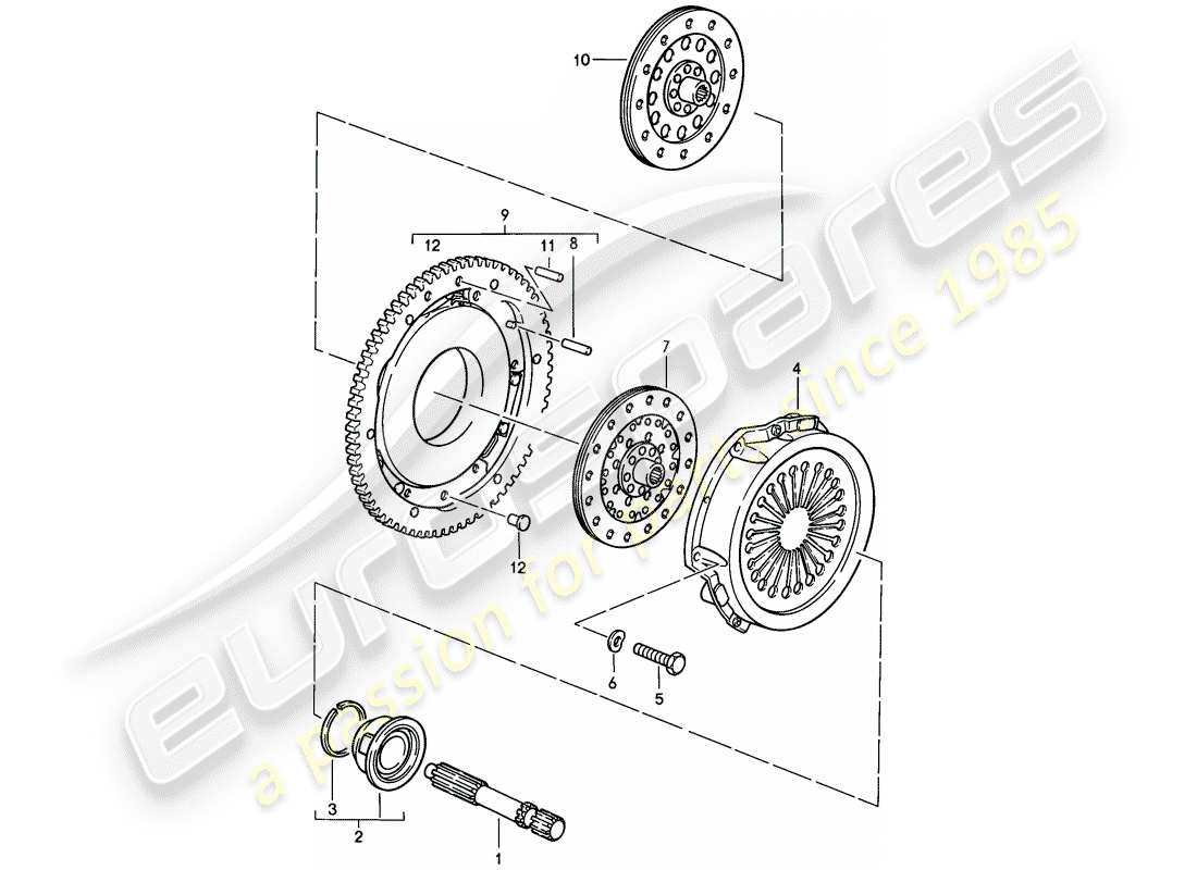 porsche 1984 (928) clutch part diagram