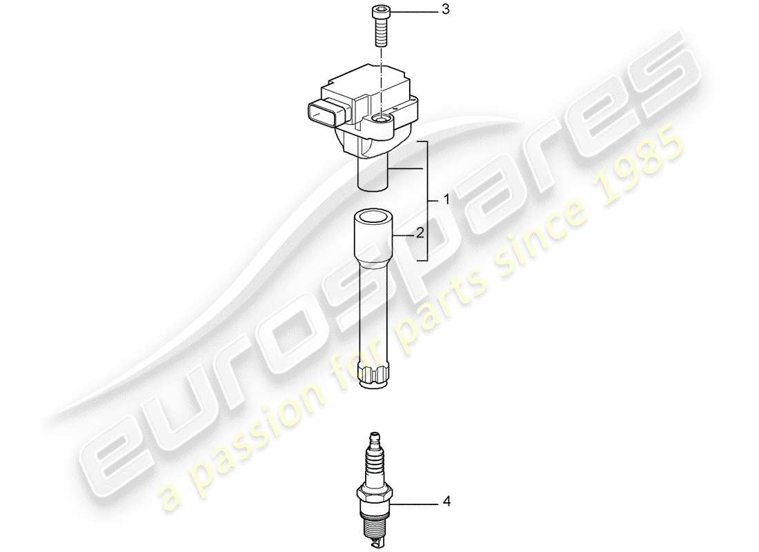 porsche 2006 (987 cayman) ignition system part diagram