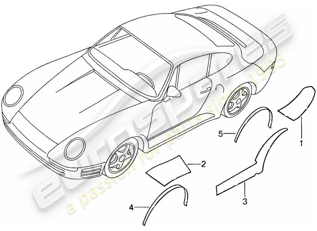porsche 1988 (959) stone guard part diagram