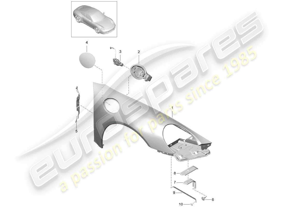 porsche 2015 (991-1) fender part diagram