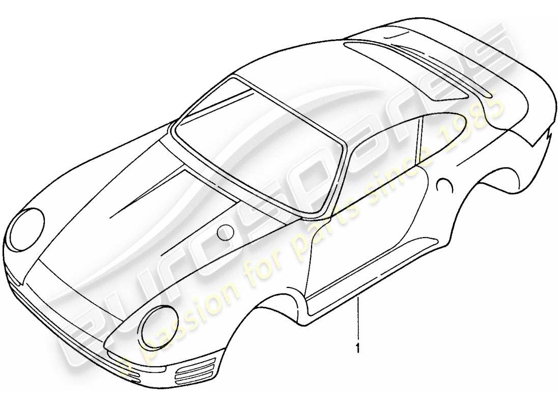 porsche 1987 (959) car body parts diagram