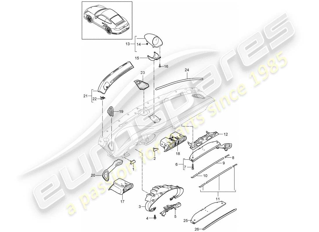 porsche 2013 (997-2 turbo / gt2 rs) accessories part diagram