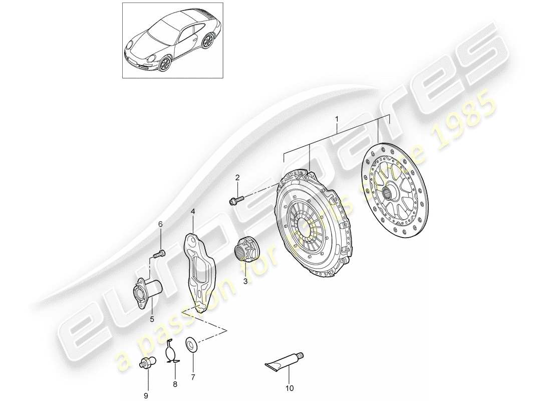 porsche 2012 (997-2) clutch part diagram