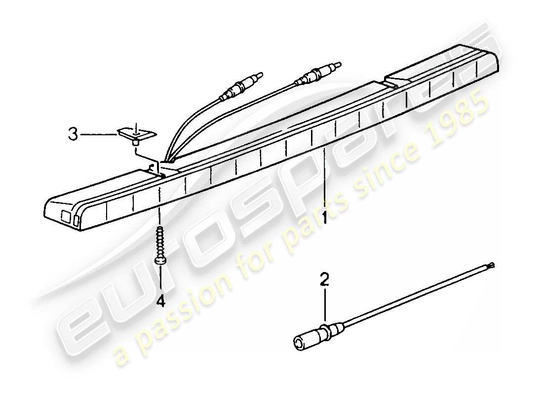 porsche 1994 (993) additional brake light part diagram