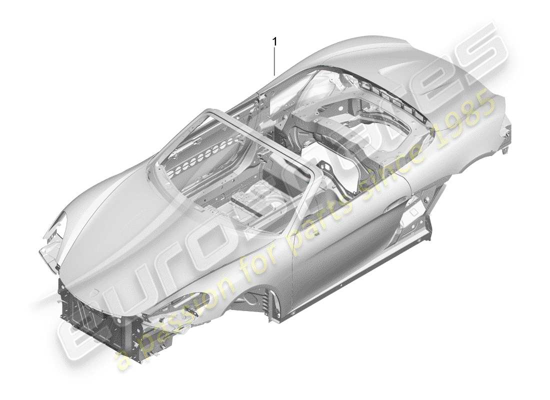 porsche 718 boxster (2019) car body parts diagram