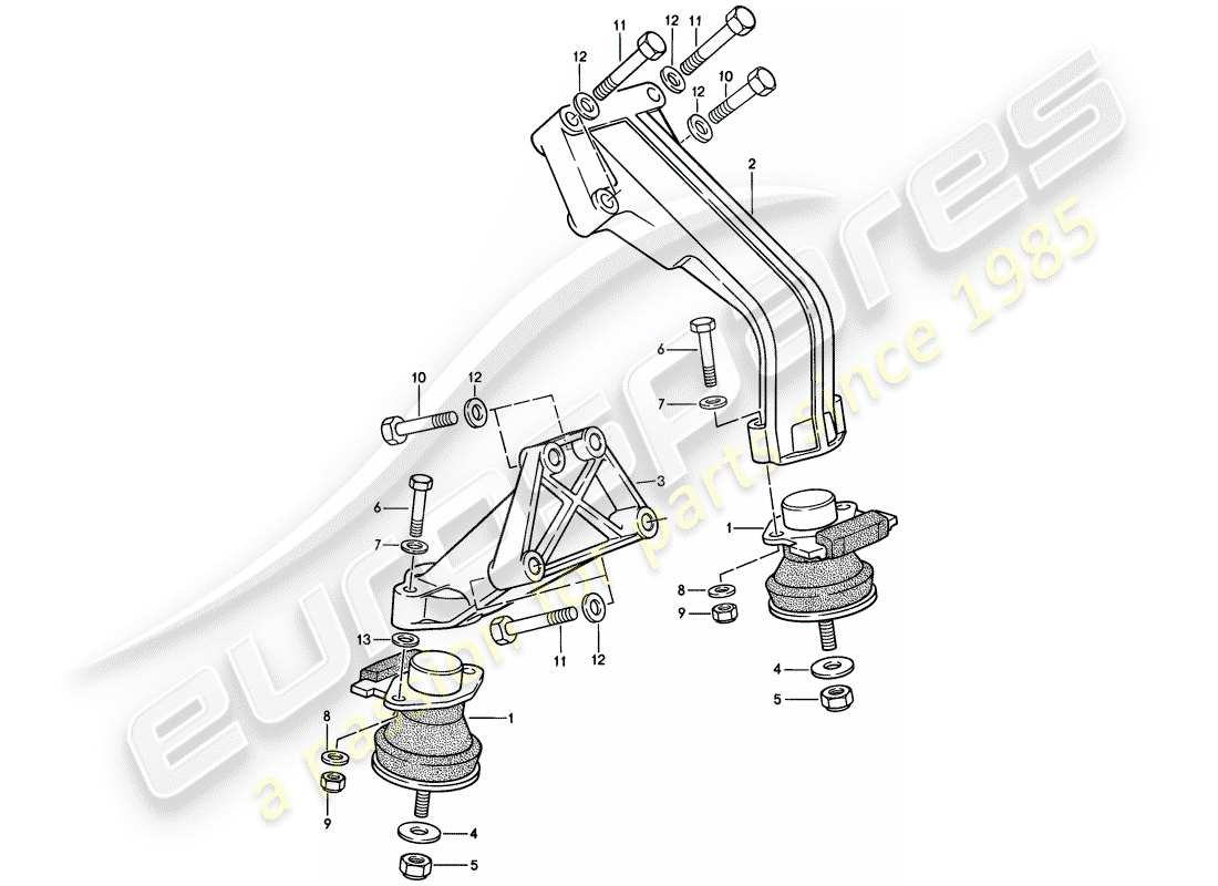 porsche 1982 (944) engine suspension parts diagram