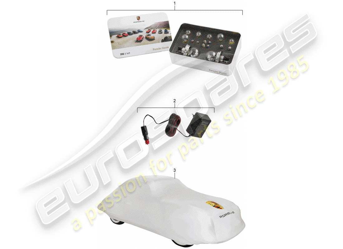 porsche 1963 (356b/356c) accessories part diagram