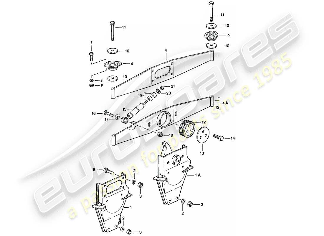porsche 1978 (911) engine suspension part diagram