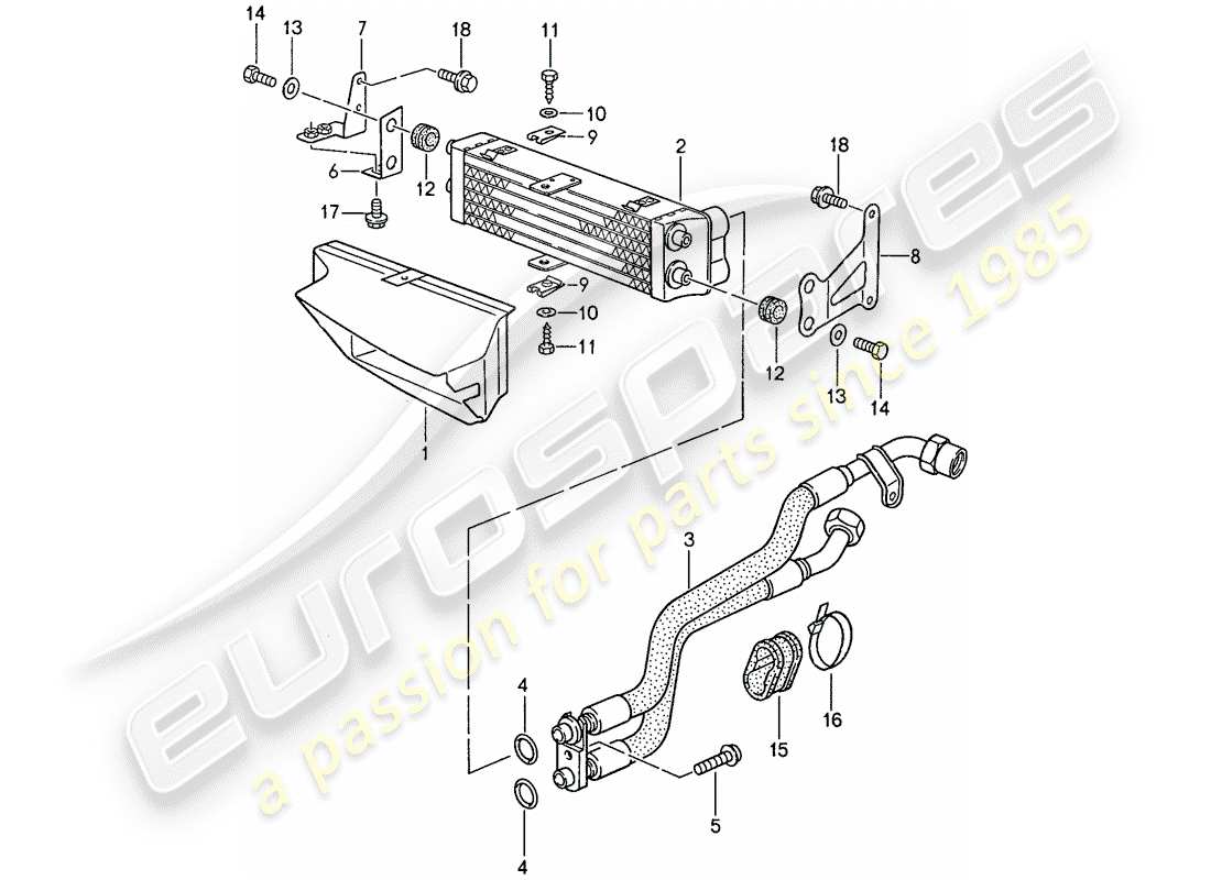 porsche 1991 (944) oil cooling part diagram