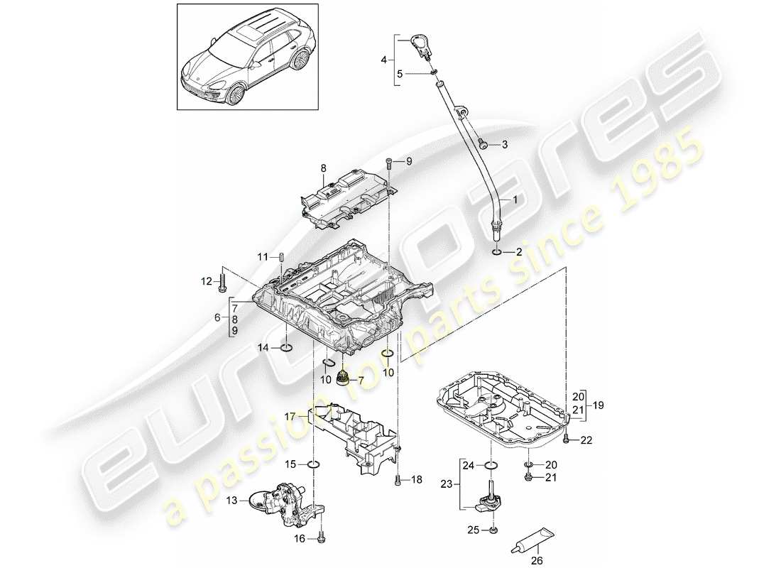 porsche 2015 (cayenne e2 92a) oil-conducting housing part diagram