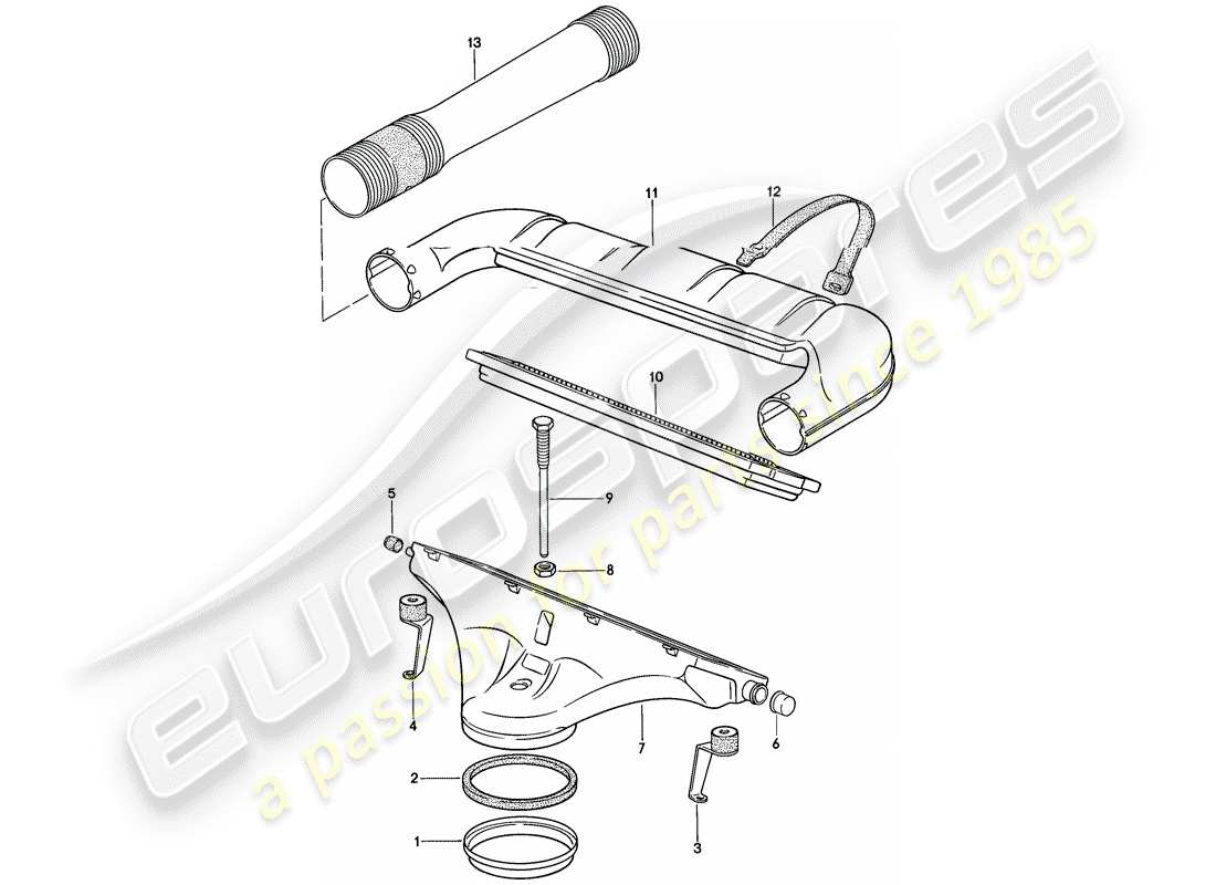 porsche 1985 (928) air cleaner - k-jetronic - d - mj 1983>> - mj 1983 part diagram