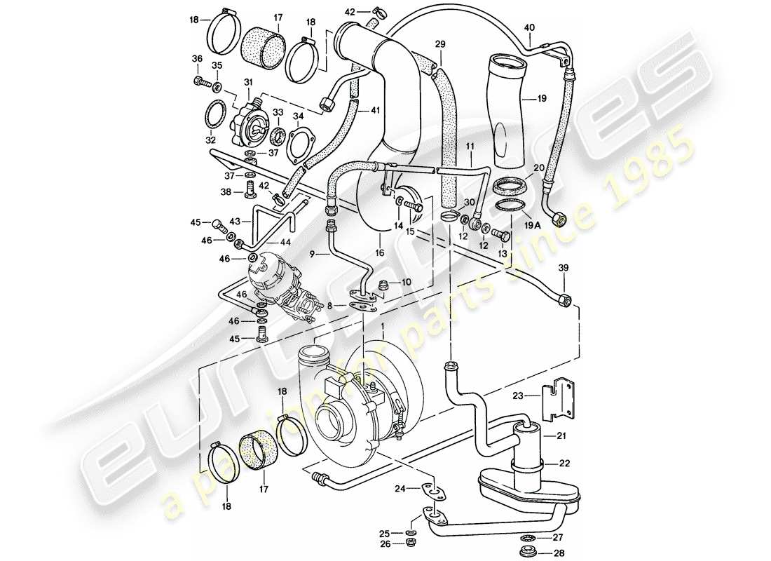 porsche 1984 (911) turbocharging part diagram