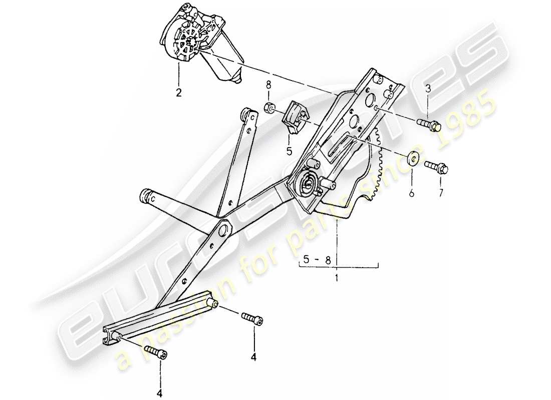 porsche 1993 (964) window regulator - electric parts diagram