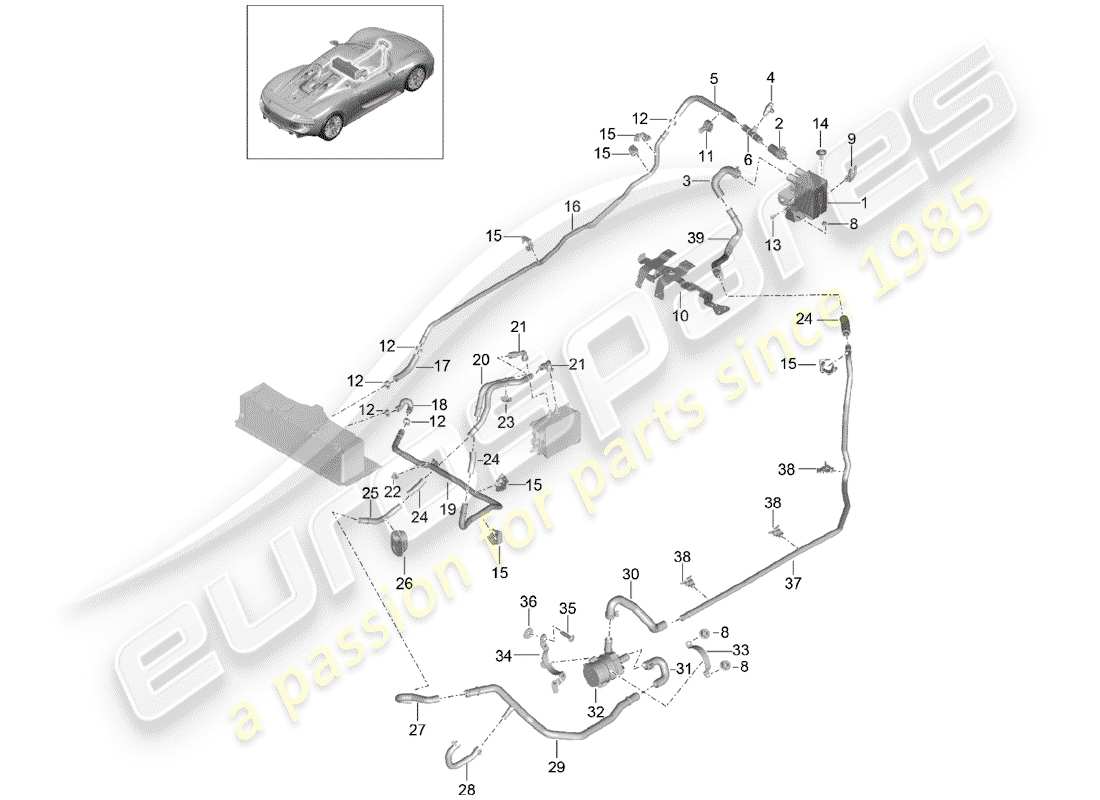 porsche 2015 (918 spyder) hybrid part diagram