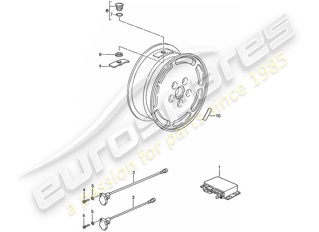 porsche 1988 (928) tire pressure control system - d - mj 1989>> part diagram