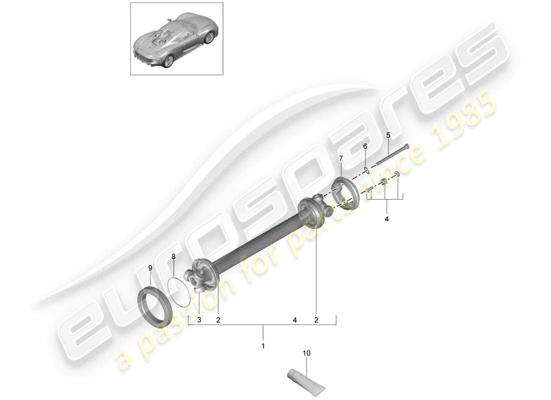 porsche 2015 (918 spyder) drive shaft part diagram