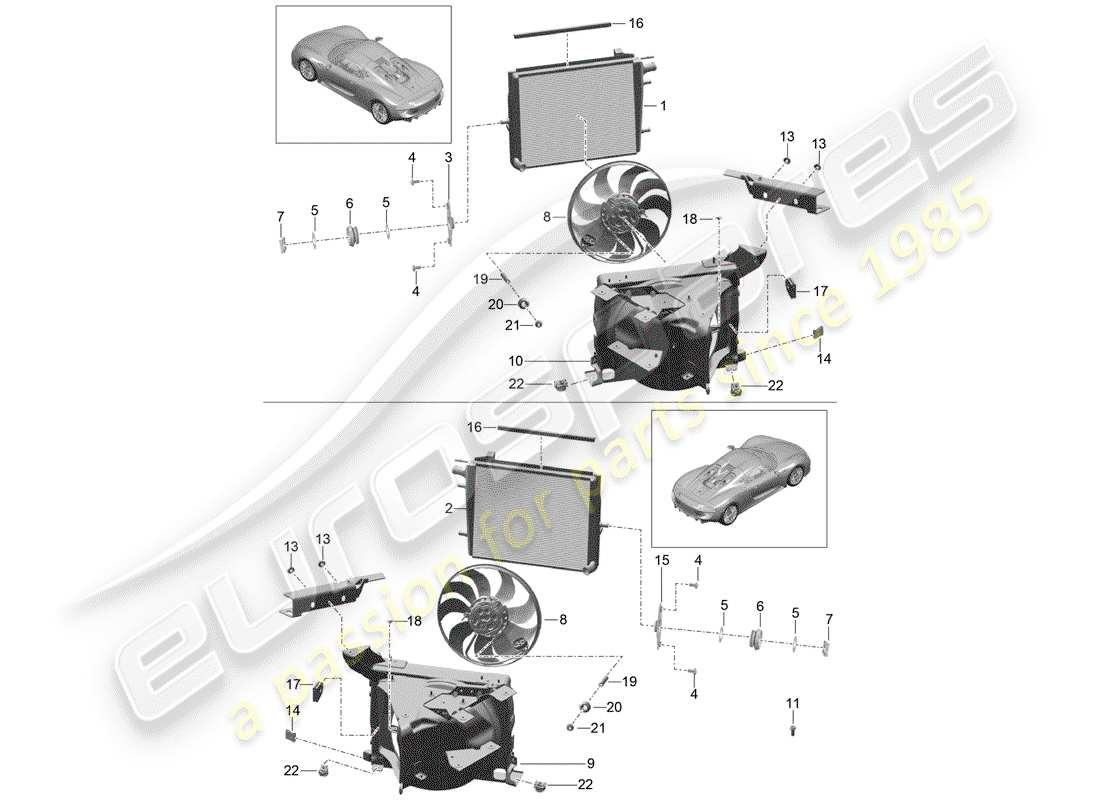 porsche 2015 (918 spyder) water cooling part diagram