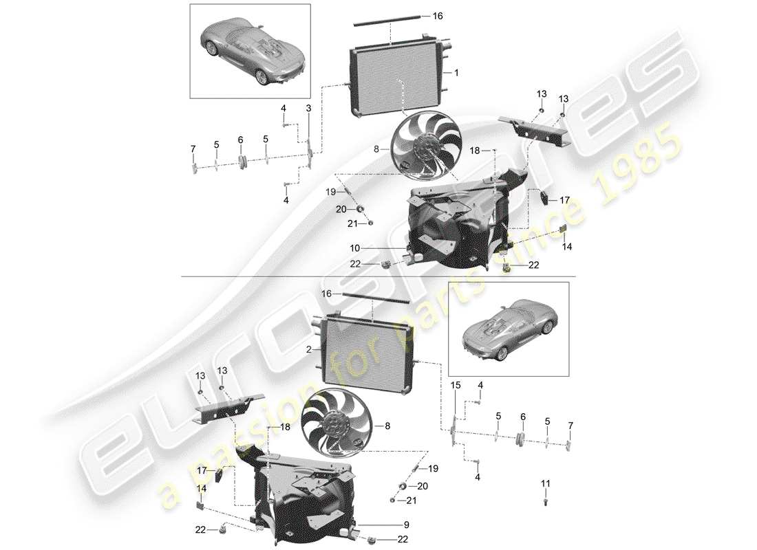 porsche 918 spyder (2015) water cooling parts diagram