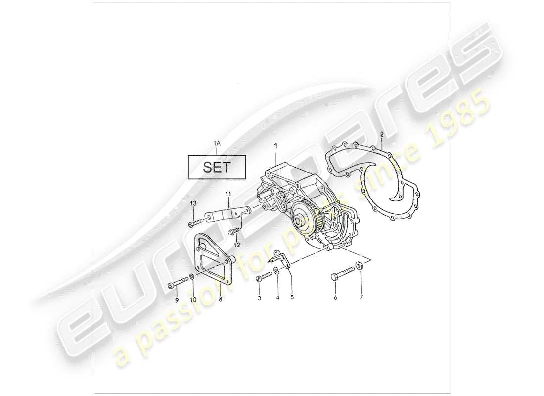 porsche 1994 (928) water pump part diagram
