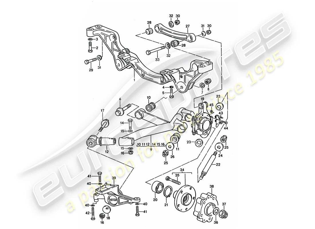 porsche 1994 (928) rear axle part diagram