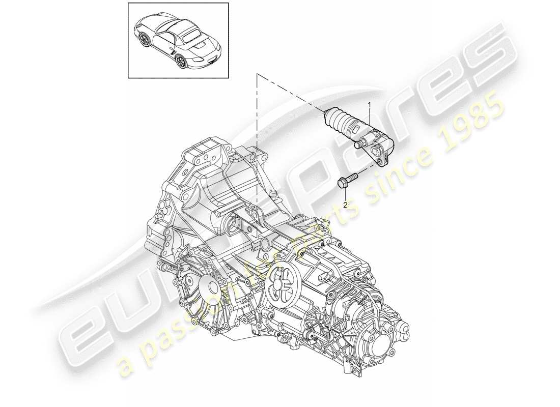 porsche 2009 (987 boxster) clutch release part diagram