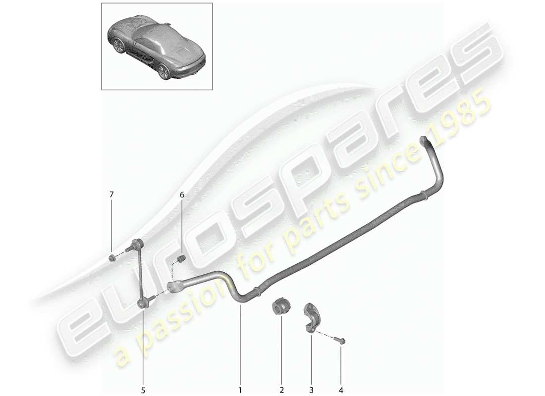porsche 2016 (981 boxster) stabilizer part diagram