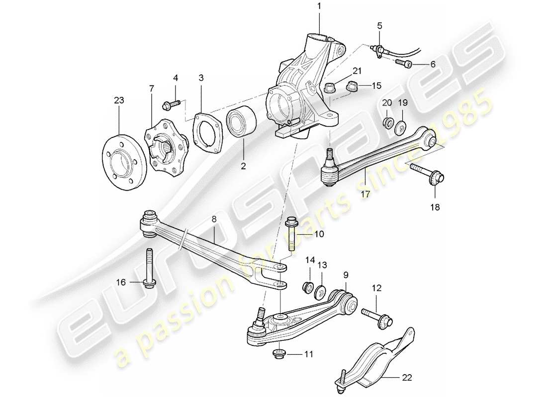 porsche 2007 (987 boxster) rear axle part diagram