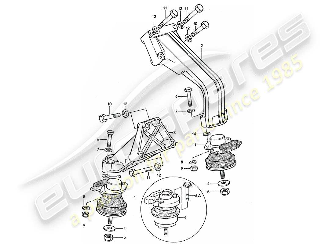 porsche 1991 (944) engine suspension part diagram