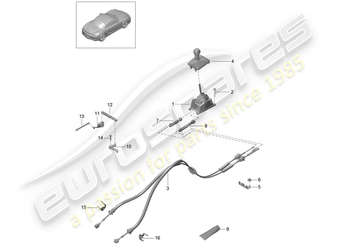 porsche 2015 (981 boxster) transmission control part diagram