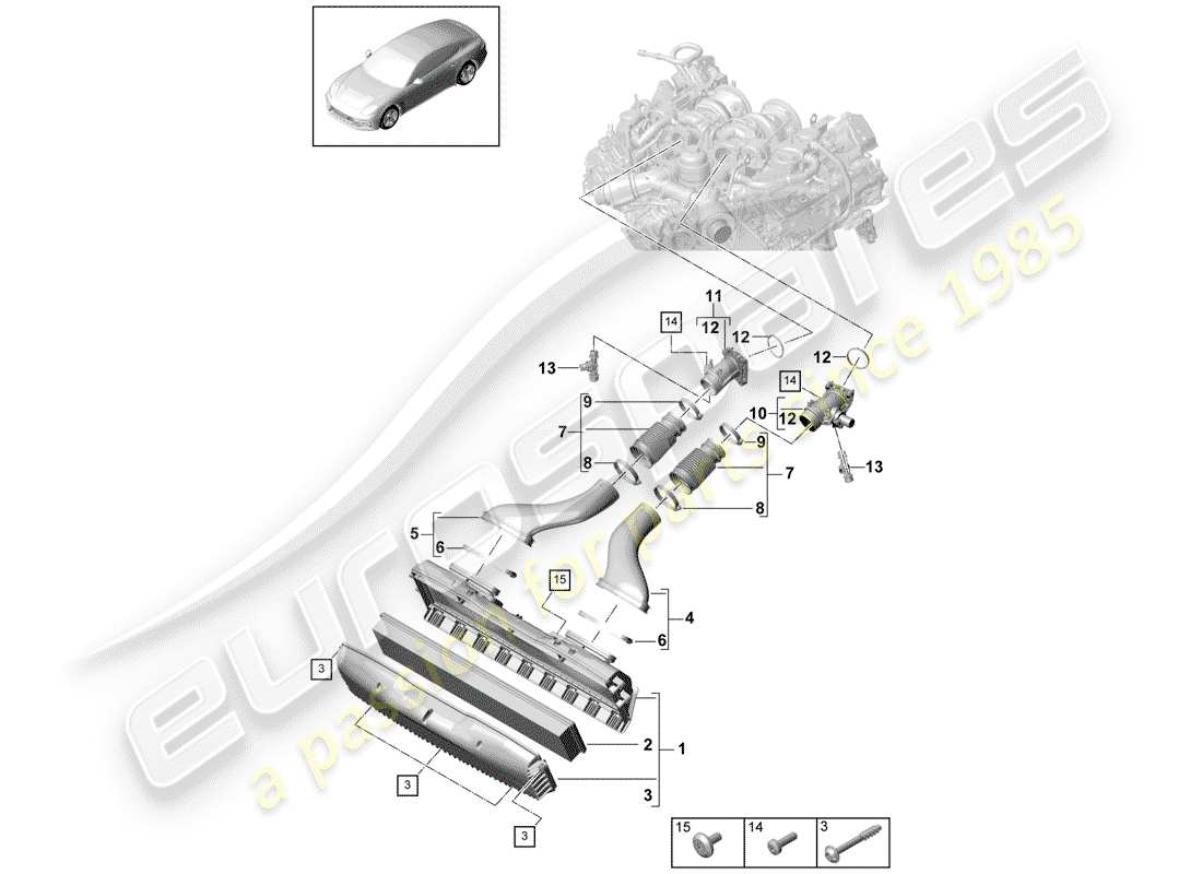 porsche 2020 (panamera 971-1) air cleaner housing part diagram