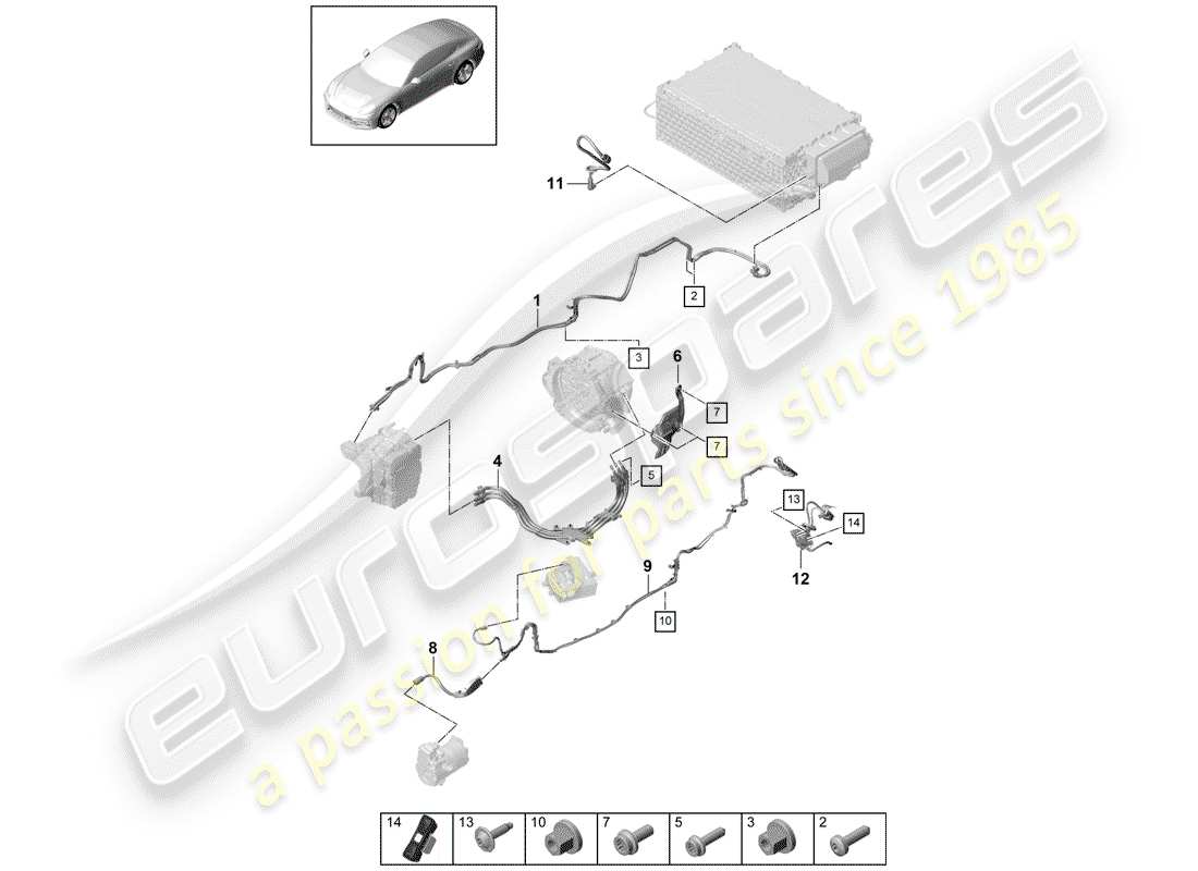 porsche panamera 971 (2017) wiring harnesses parts diagram