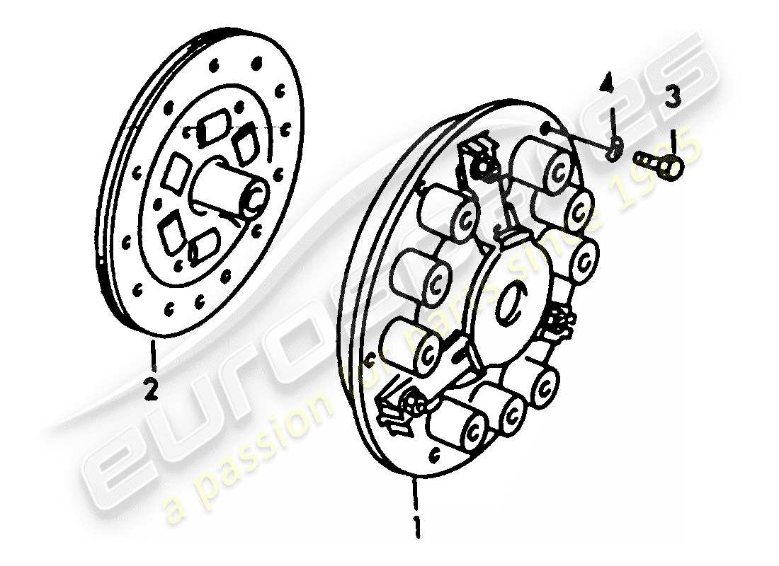 porsche 1954 (356/356a) clutch parts diagram