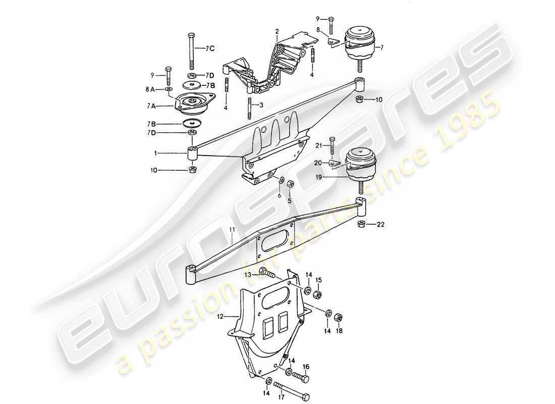 porsche 1994 (964) engine suspension parts diagram