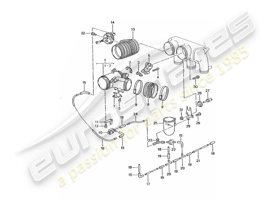 porsche 2001 (996 gt3) throttle body part diagram