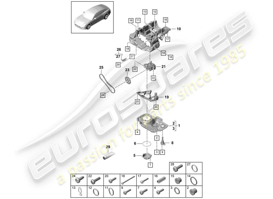 porsche 2020 (panamera 971-1) oil-conducting housing part diagram