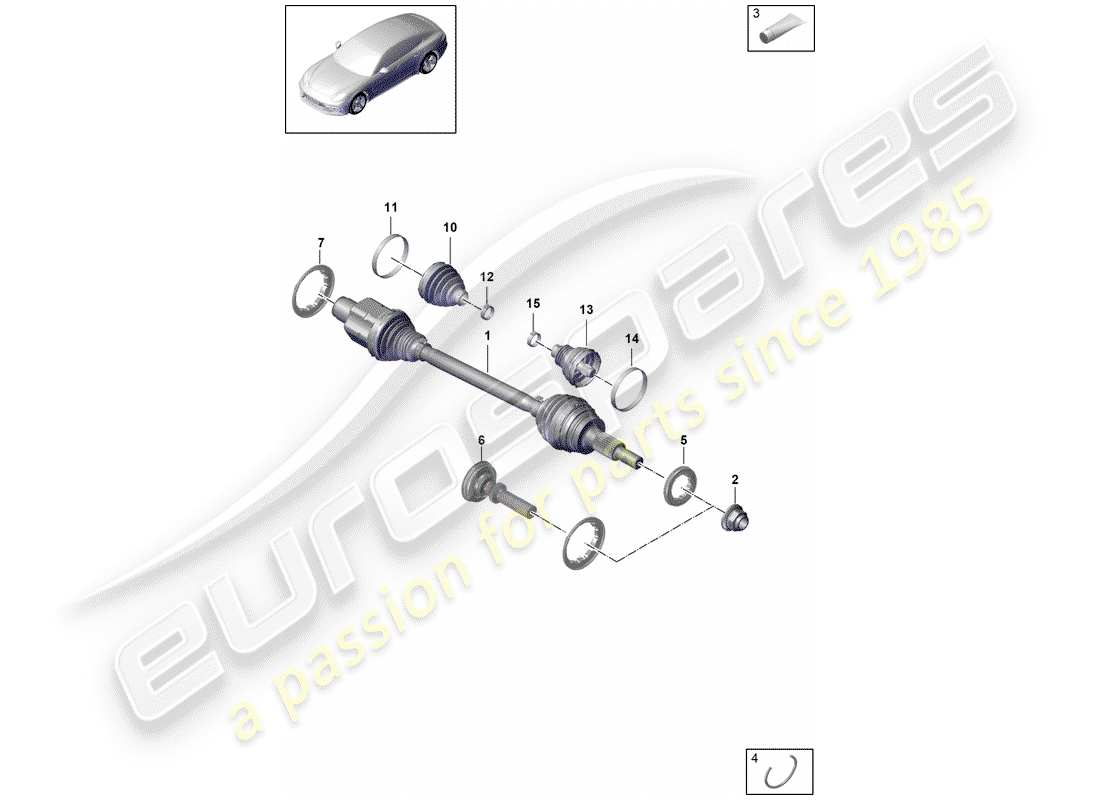 porsche 2020 (panamera 971-1) drive shaft part diagram