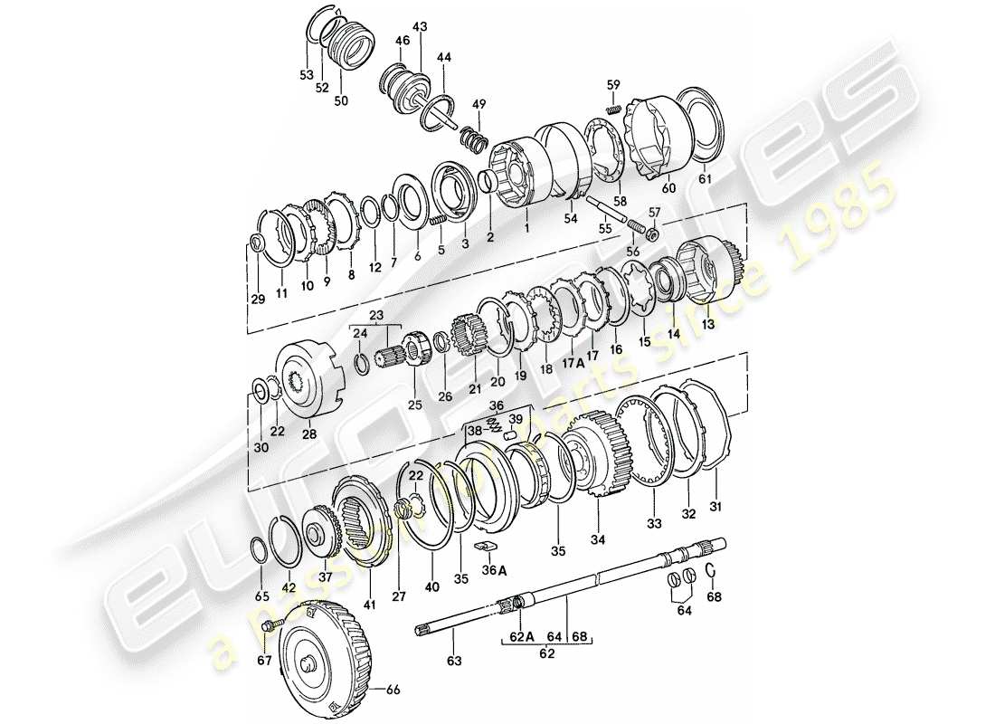 porsche 1986 (924s) transmission control - automatic transmission part diagram