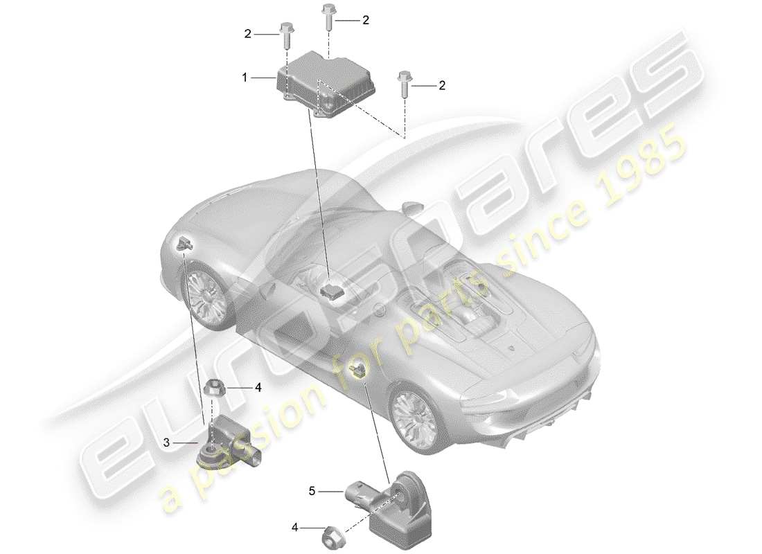 porsche 918 spyder (2015) electronic control module part diagram