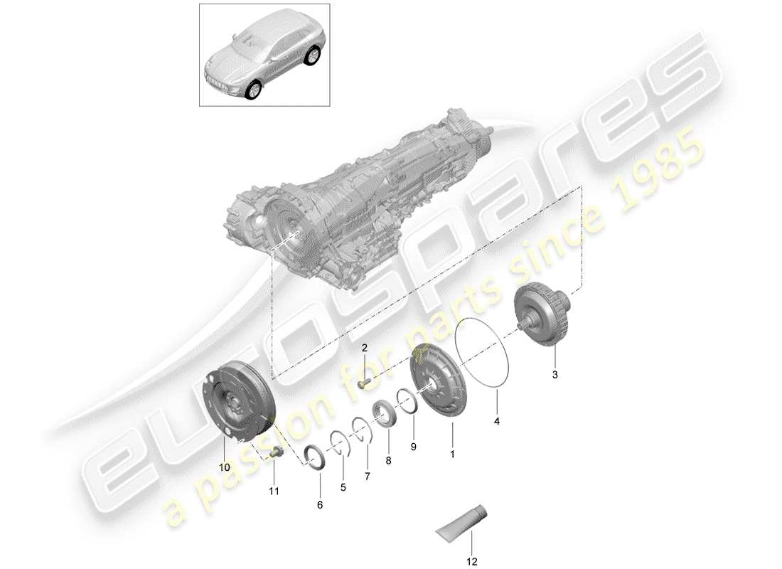 porsche macan (2017) clutch part diagram