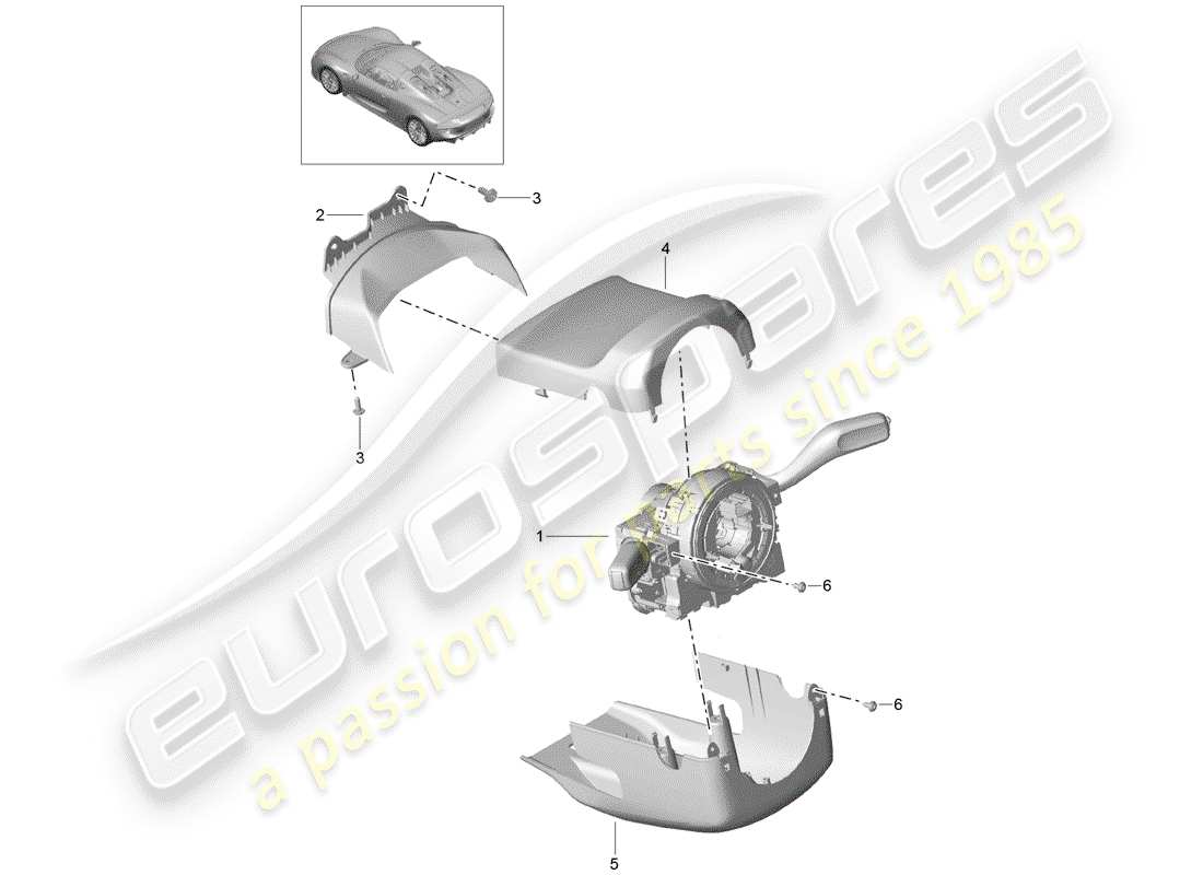 porsche 2015 (918 spyder) steering column switch part diagram