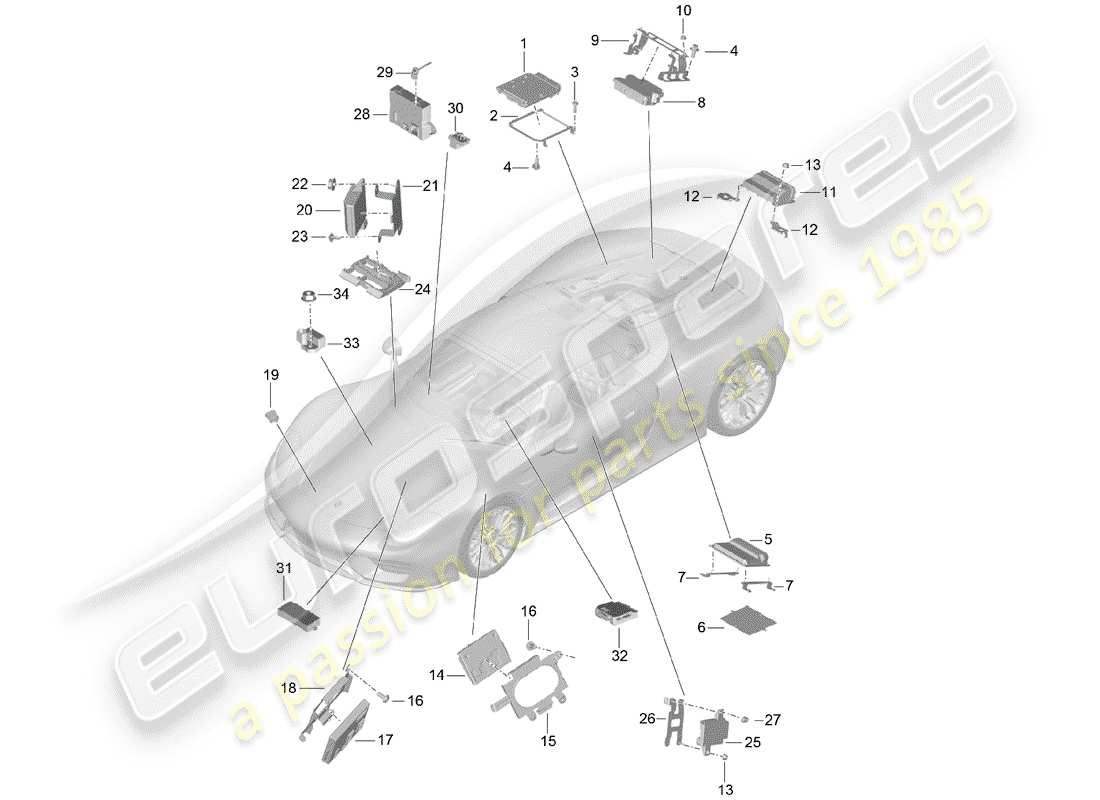 porsche 2015 (918 spyder) control units part diagram