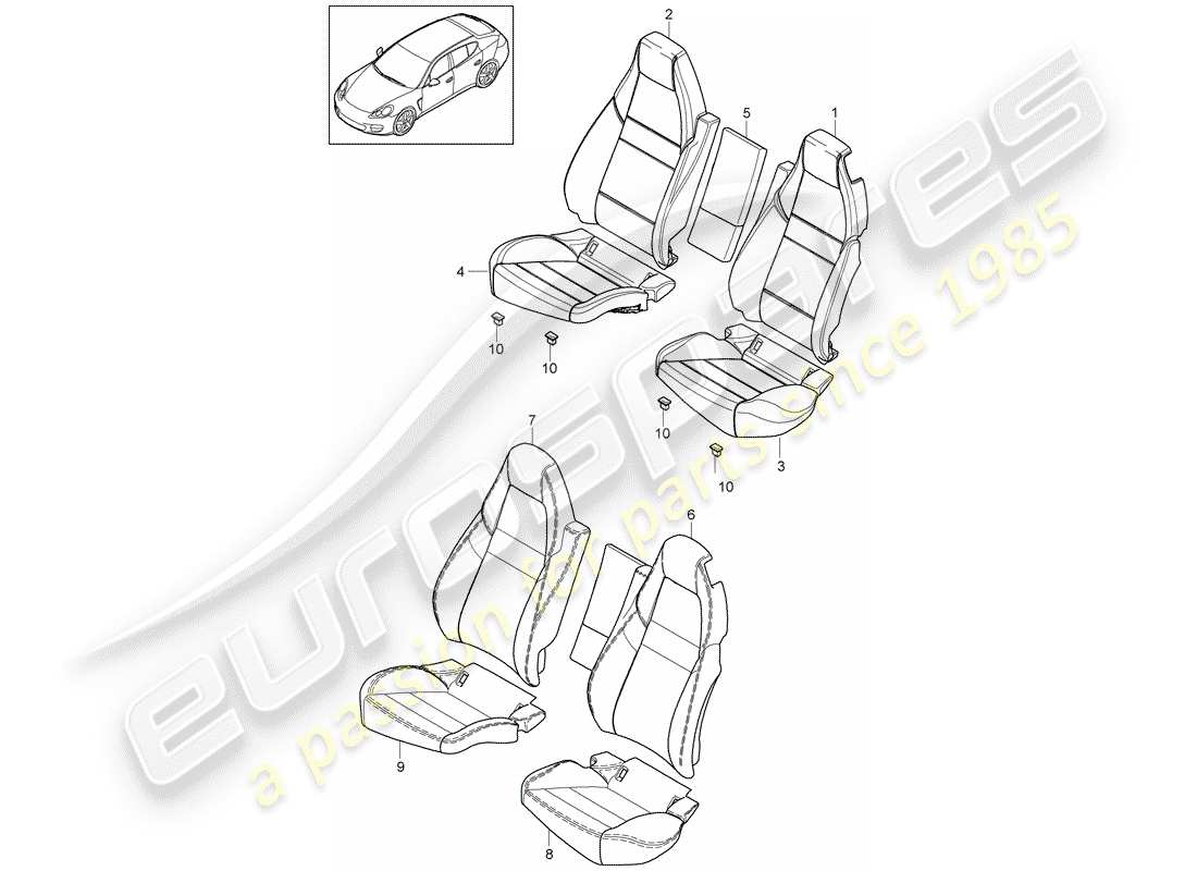 porsche 2011 (panamera 970) cover part diagram