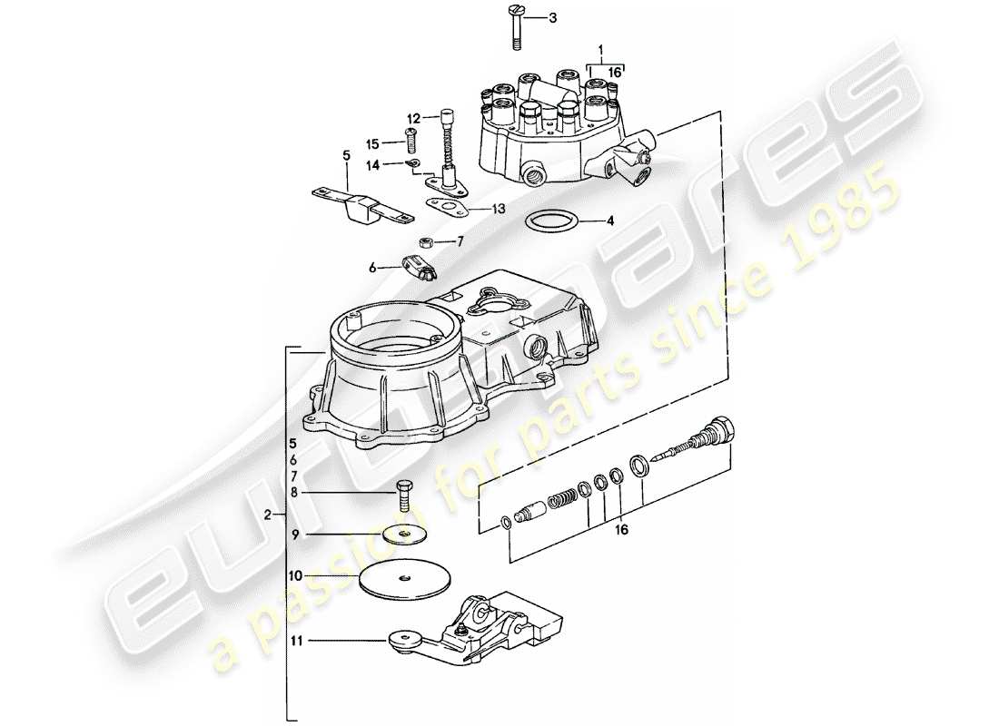 porsche 1982 (911) mixture control unit part diagram