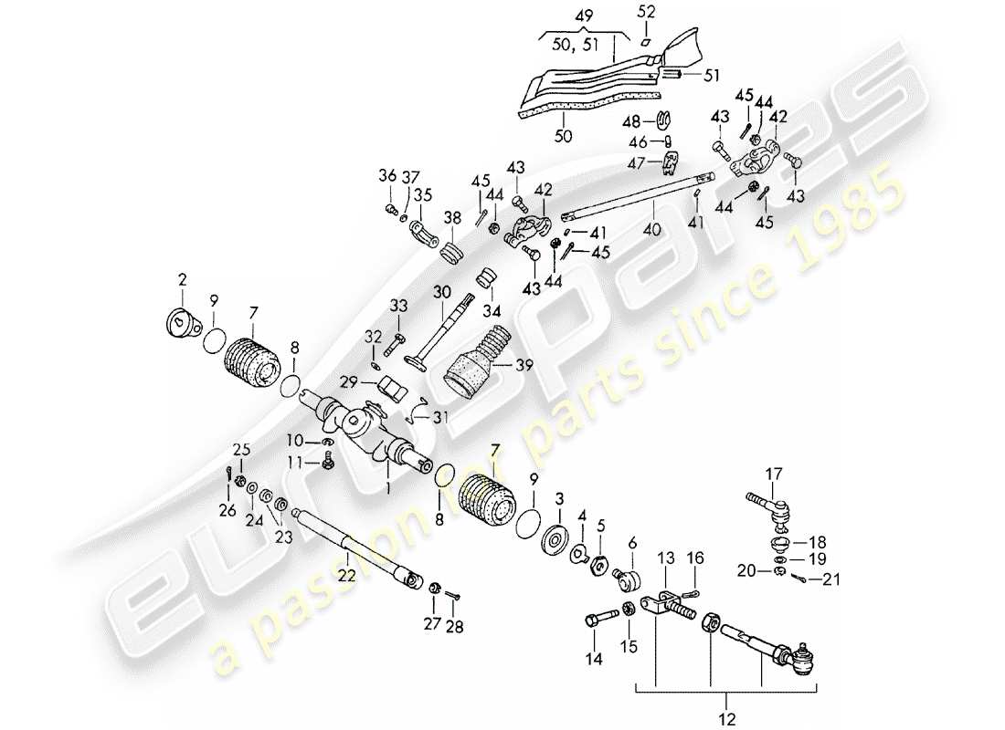 porsche 1967 (911/912) steering gear - steering linkage - d >> - mj 1968 part diagram